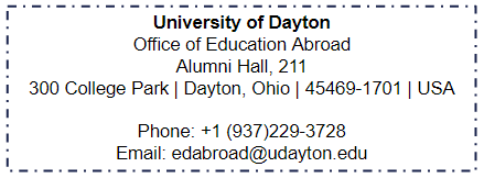 Education Abroad Contact Information